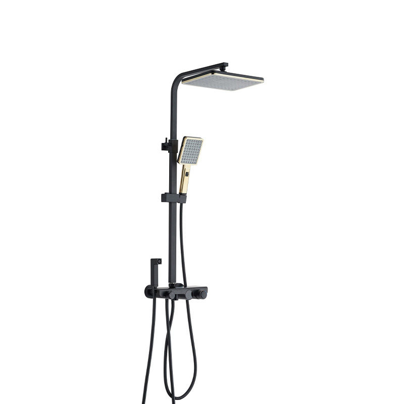 TM-1145 Black Water-Saving Square Bathroom Shower Mixer with Spray Gun TM-1145 Black Water-Saving Square Bathroom Shower Mixer with Spray Gun