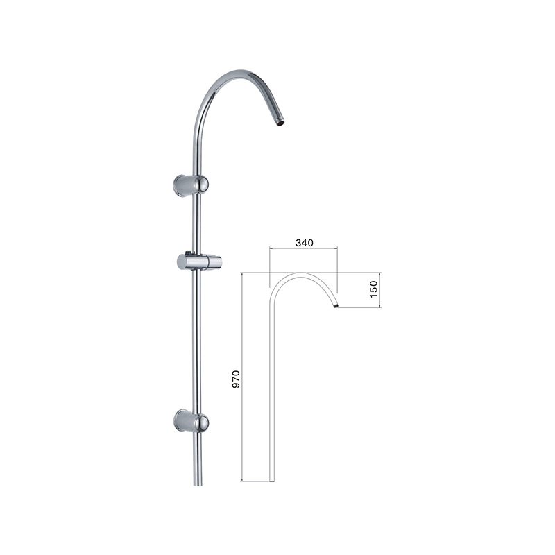 TM16 Round Extended Rust-Proof Shower Rod